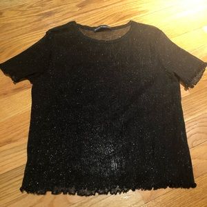 black sheer glitter top